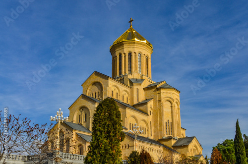 Holy Trinity Cathedral of Sameba complex in Avlabari district of Tbilisi, Georgia