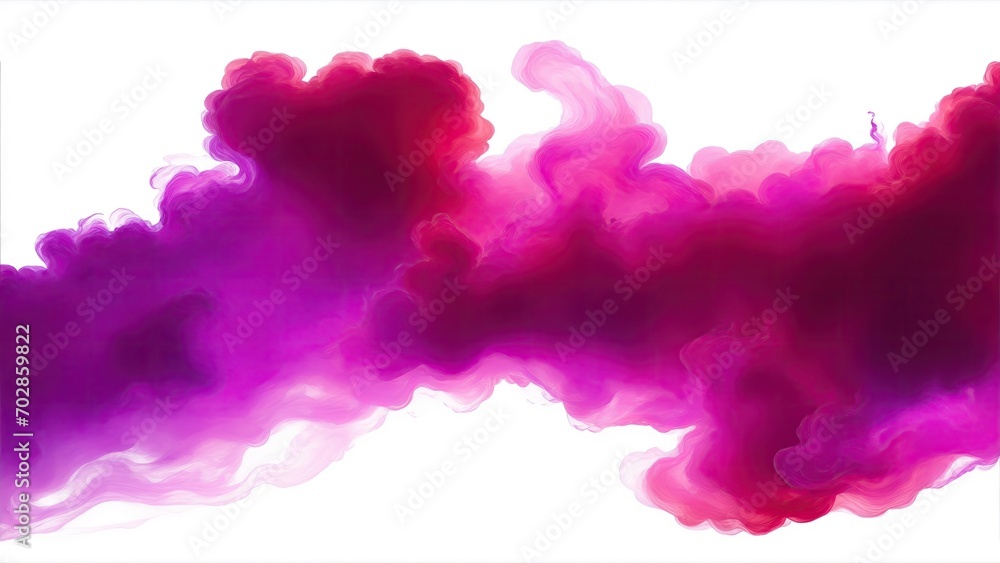 Red and Purple smoke cloud on a white background