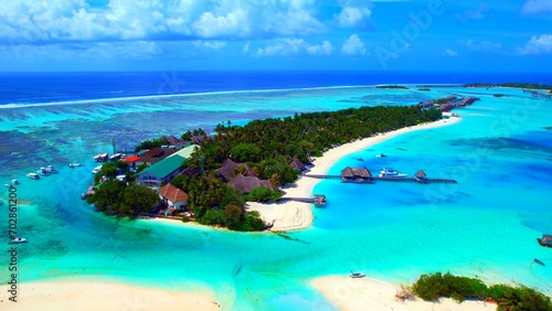 Photographie Kudaa Huraa Island - Maldives - Aerial shot over the beautiful holiday island