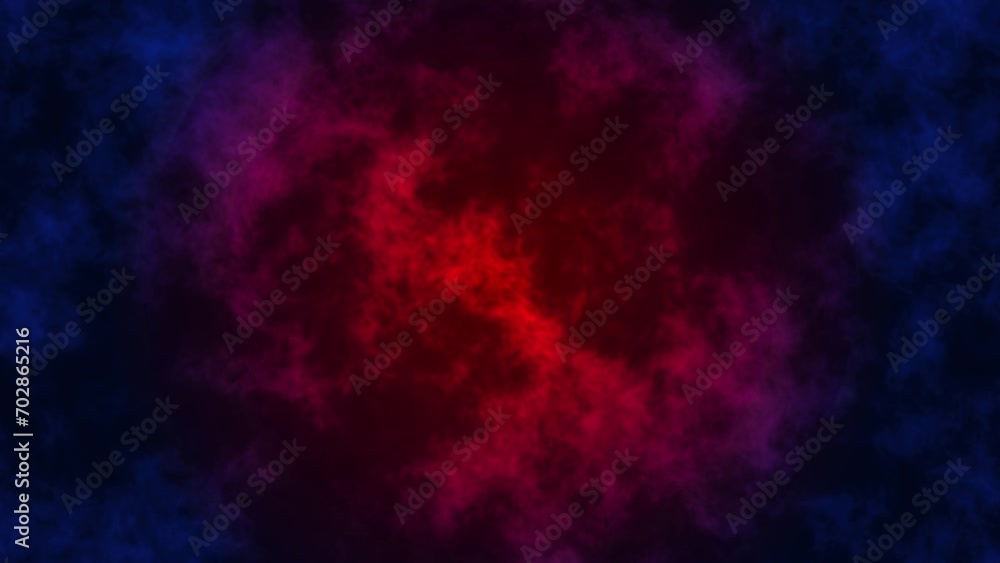 Expanding cloud of red matter on a dark blue background Expanding cloud of red matter on a dark blue background