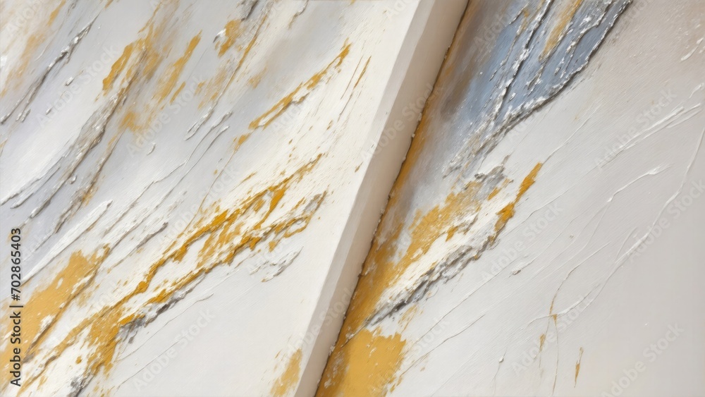 Abstract rough White and gold brushstroke texture