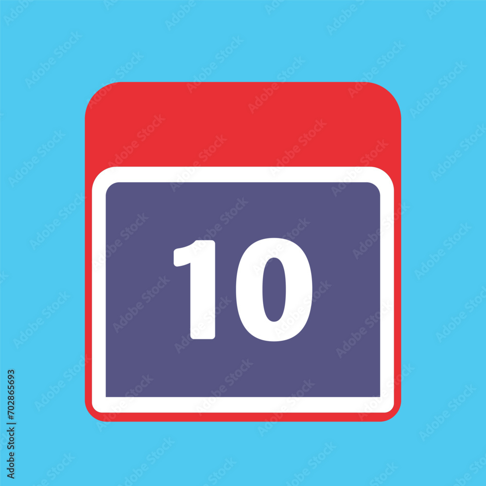 10th February calendar icon. Calendar template for the days of February. vector illustrator. 10th February calendar icon. Calendar template for the days of February. vector illustrator.
