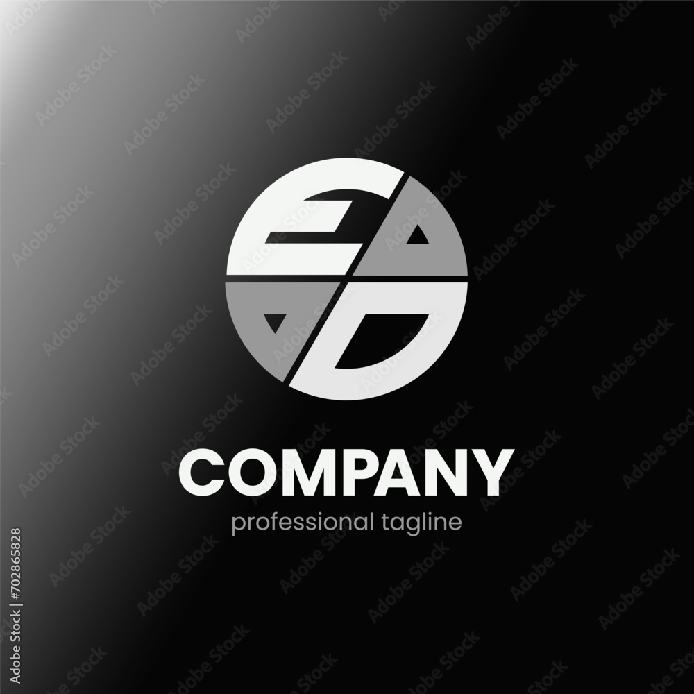 letter EO initial in monochrome flat design circle shape logo vector illustration letter EO initial in monochrome flat design circle shape logo vector illustration