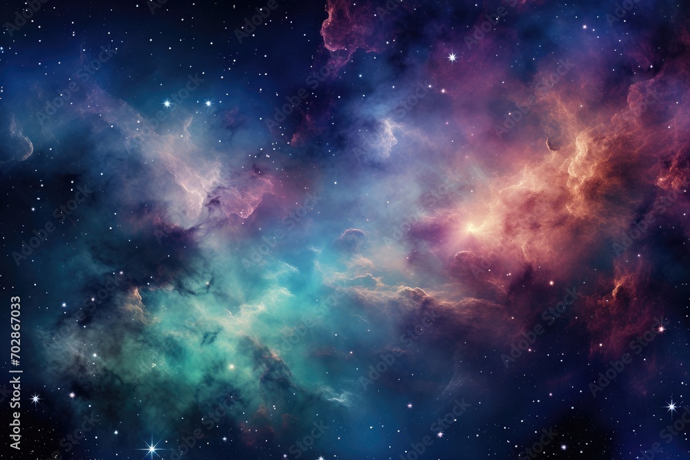 Stars of a planet and galaxy in a free space Elements of this image furnished by NASA, Colorful space galaxy cloud nebula, Starry night cosmos, AI Generated - obrazy, fototapety, plakaty 