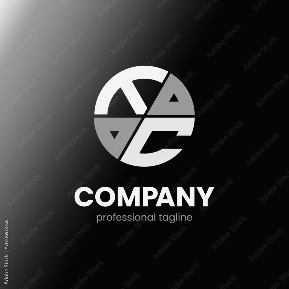 letter TC initial in monochrome flat design circle shape logo vector illustration letter TC initial in monochrome flat design circle shape logo vector illustration