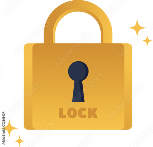 シンプルな南京錠のイラスト（LOCK）