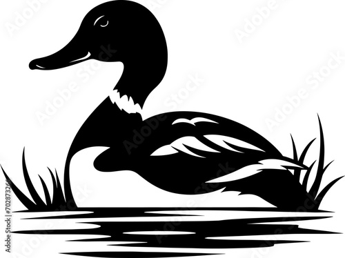 duck silhouette vector logo template. AI generated illustration.