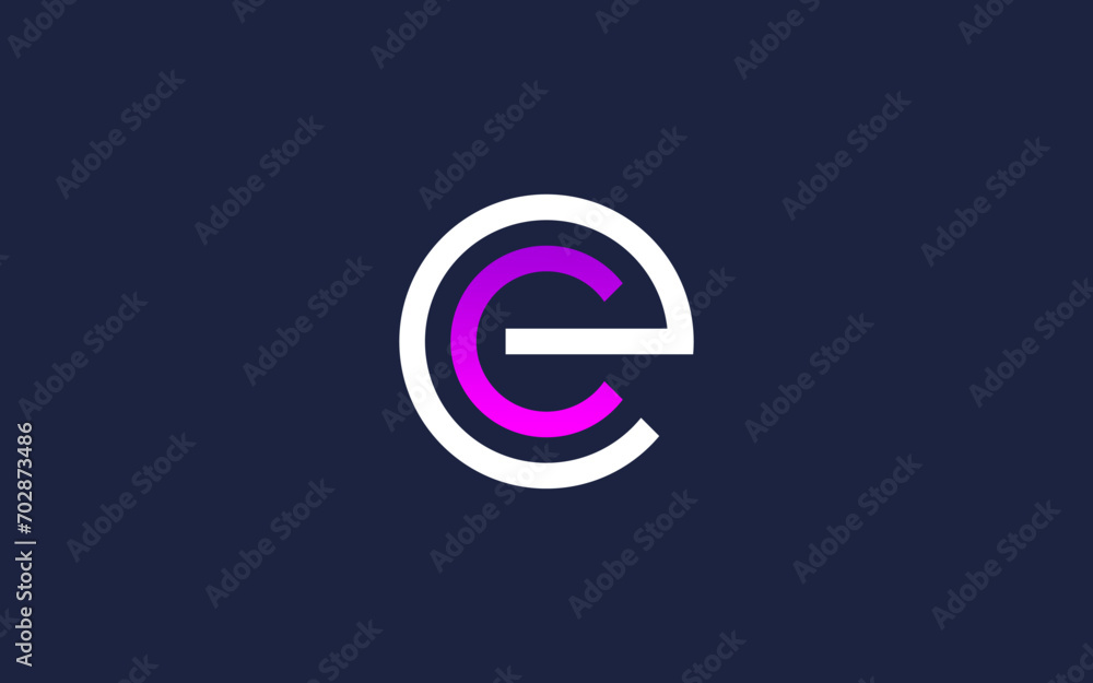 letter ce or ec circle logo icon design vector design template inspiration - obrazy, fototapety, plakaty 