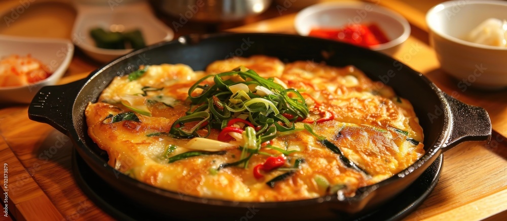 Traditional Korean Nokdujeon, a pancake dish. Traditional Korean Nokdujeon, a pancake dish.