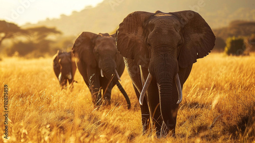 Elephants in the wild, beautiful nature, portrait of an elephant, African wildlife. © A LOT ABOUT EVERYTHI