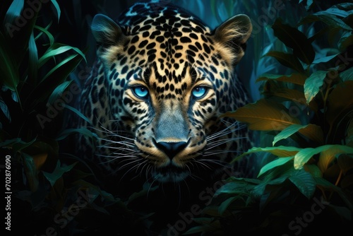close up portrait of a leopard,