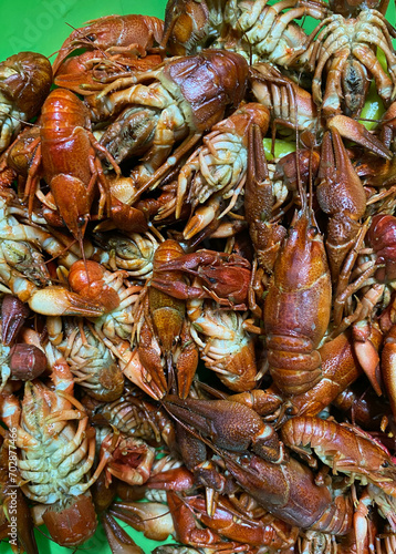 Large red boiled crayfish for design