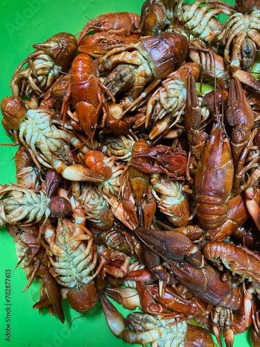 Large red boiled crayfish for design