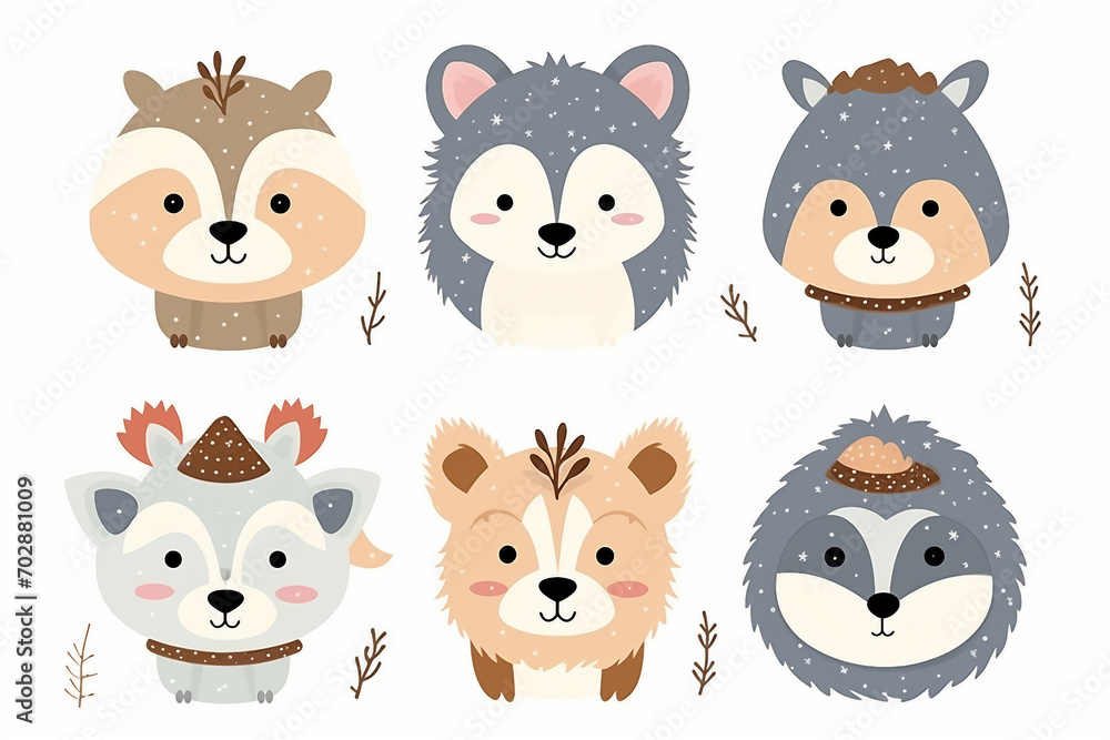 set of funny cartoon animals set of funny cartoon animals