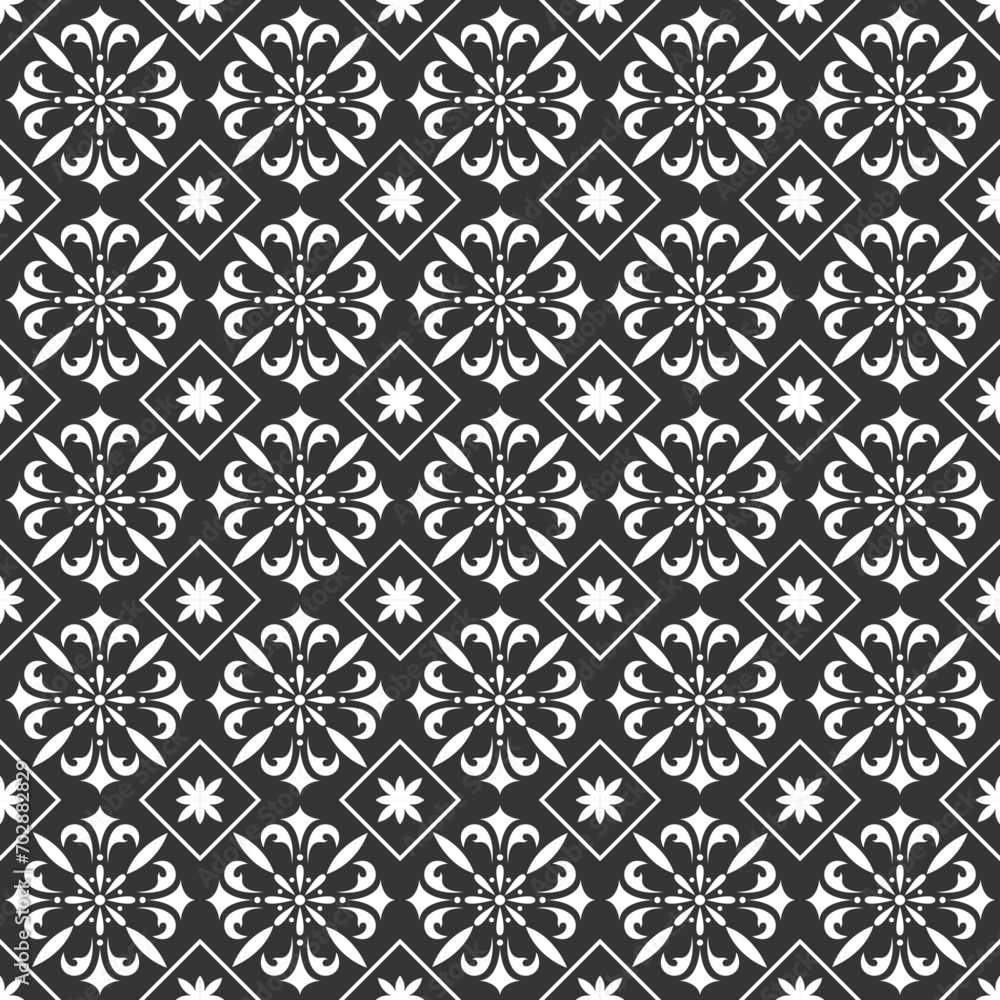 Black and white arabic geometric seamless pattern, vector background, texture Black and white arabic geometric seamless pattern, vector background, texture