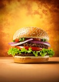Generative AI Created Barger. Technology fresh tasty burger isolated on white background	
