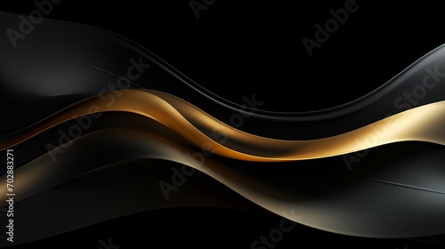 Black and Gold Wavy Lines Background