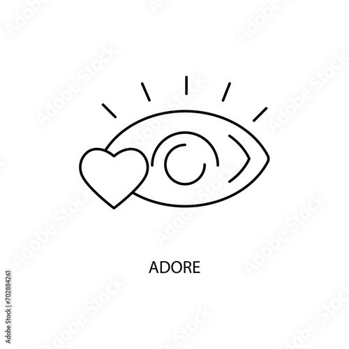 adore concept line icon. Simple element illustration. adore concept outline symbol design.