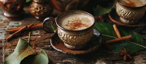 Atole, a traditional Mexican drink, from amaranth seeds and cinnamon.