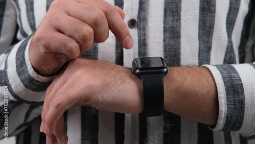 man using smart watch