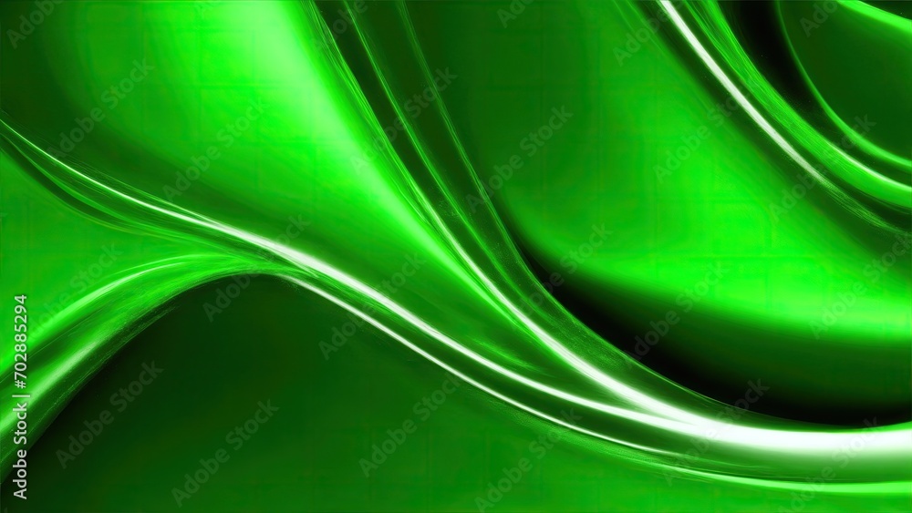 Green silk Wave Abstract design for background, Green liquid, shiny material, smooth motion Green silk Wave Abstract design for background, Green liquid, shiny material, smooth motion