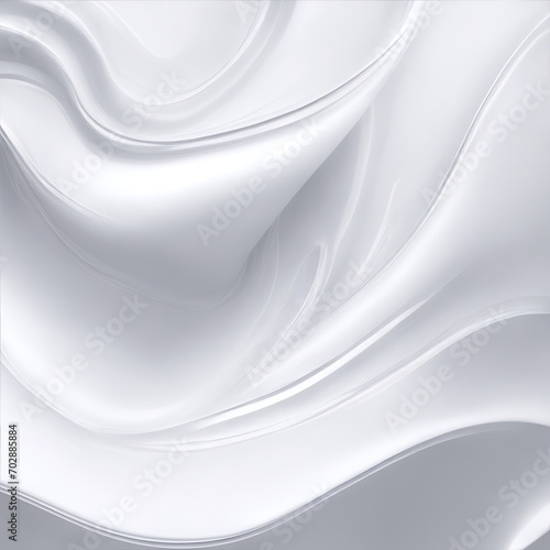 White silk Wave Abstract design for background, White liquid, shiny material, smooth motion