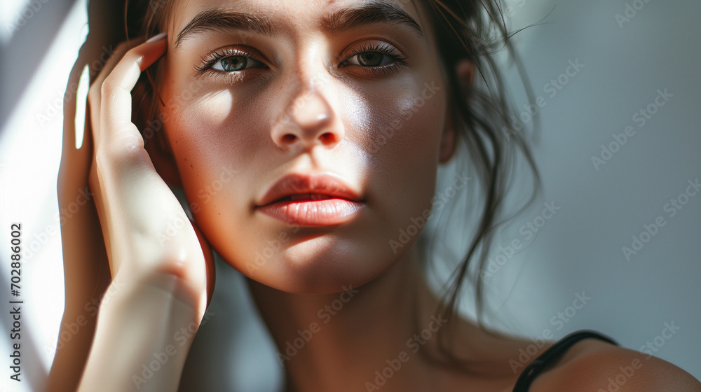 A model woman portrait in light shades ultra detailed A model woman portrait in light shades ultra detailed