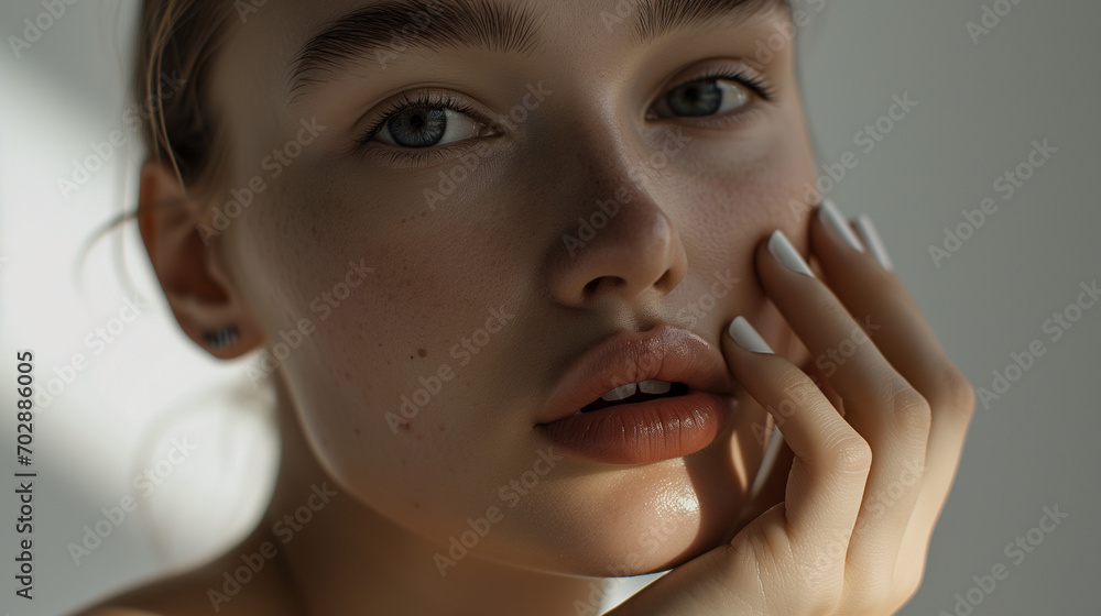 A model woman portrait in light shades ultra detailed A model woman portrait in light shades ultra detailed