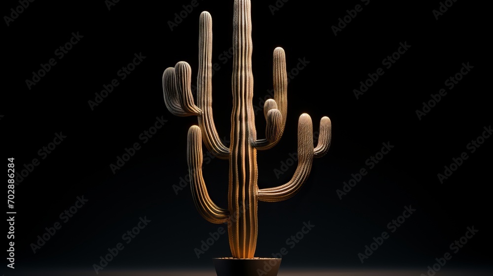 A Majestic Cactus Adorning a Tabletop A Majestic Cactus Adorning a Tabletop