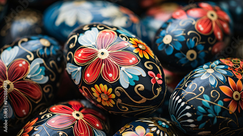Intricately Painted Easter Eggs