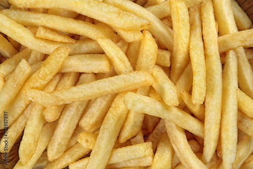 delicious french fries close-up seen from above