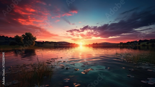 sunset over the river © faiz