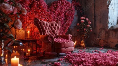 Dreamy Valentine's Day Scene Romantic Ambiance with Soft Lighting