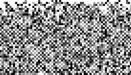 pattern of random pixels monochromatic background for website poster card black and white vector illustration © William