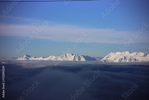 nuage, montagne, hiver