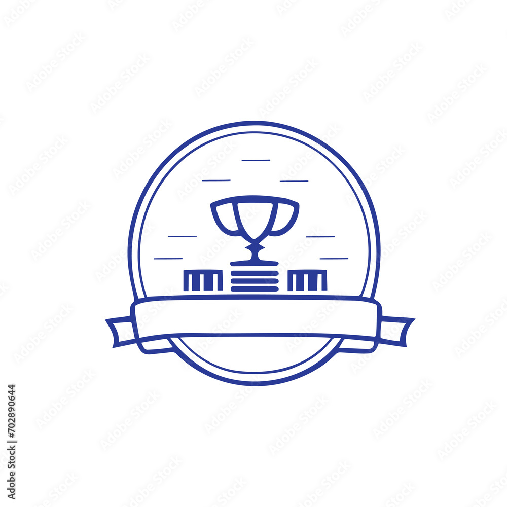 Illustration of Championship Trophy Label Illustration of Championship Trophy Label