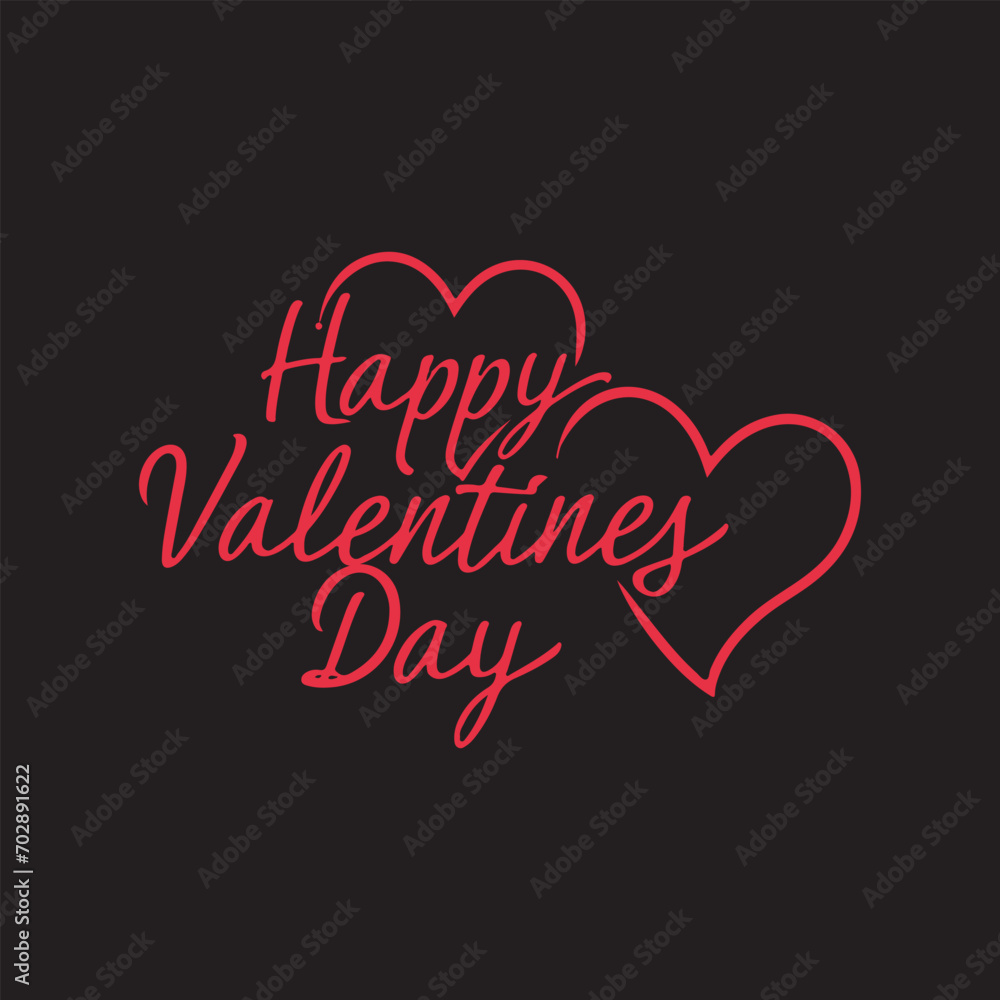 Valentine's day typography, simple love day logo