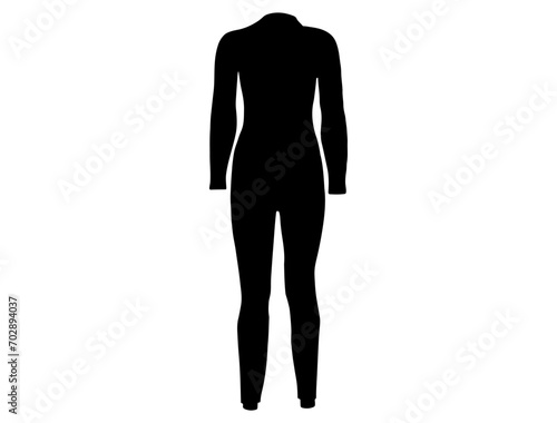 Scuba diving costume silhouette vector art white background