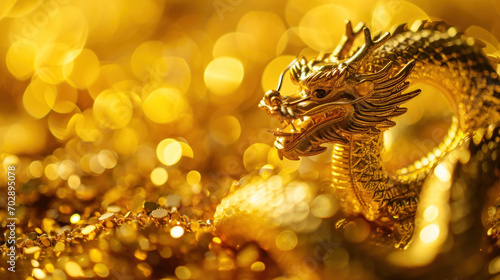 The gold dragon year and Chinese Happy New Year
