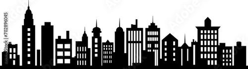 The silhouette of the city in a flat style. Modern urban landscape.vector illustration. AI generated illustration. © moon