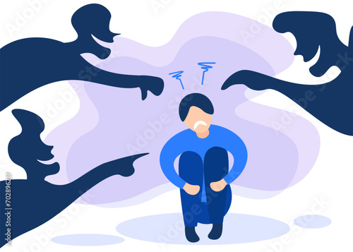 Illustration vector graphic cartoon character of bullying