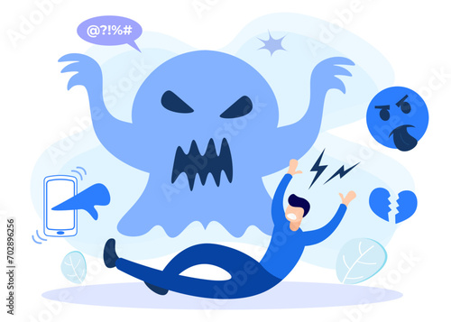 Illustration vector graphic cartoon character of bullying