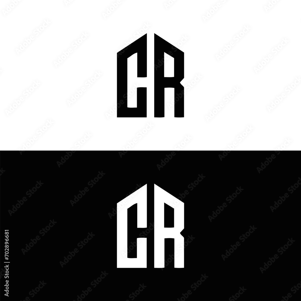 CR logo. CR set , C R design. White CR letter. CR, C R letter logo ...