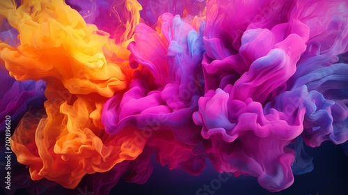 Chromatic explosions of magenta and lemon yellow, radiating energy in a dazzling display.