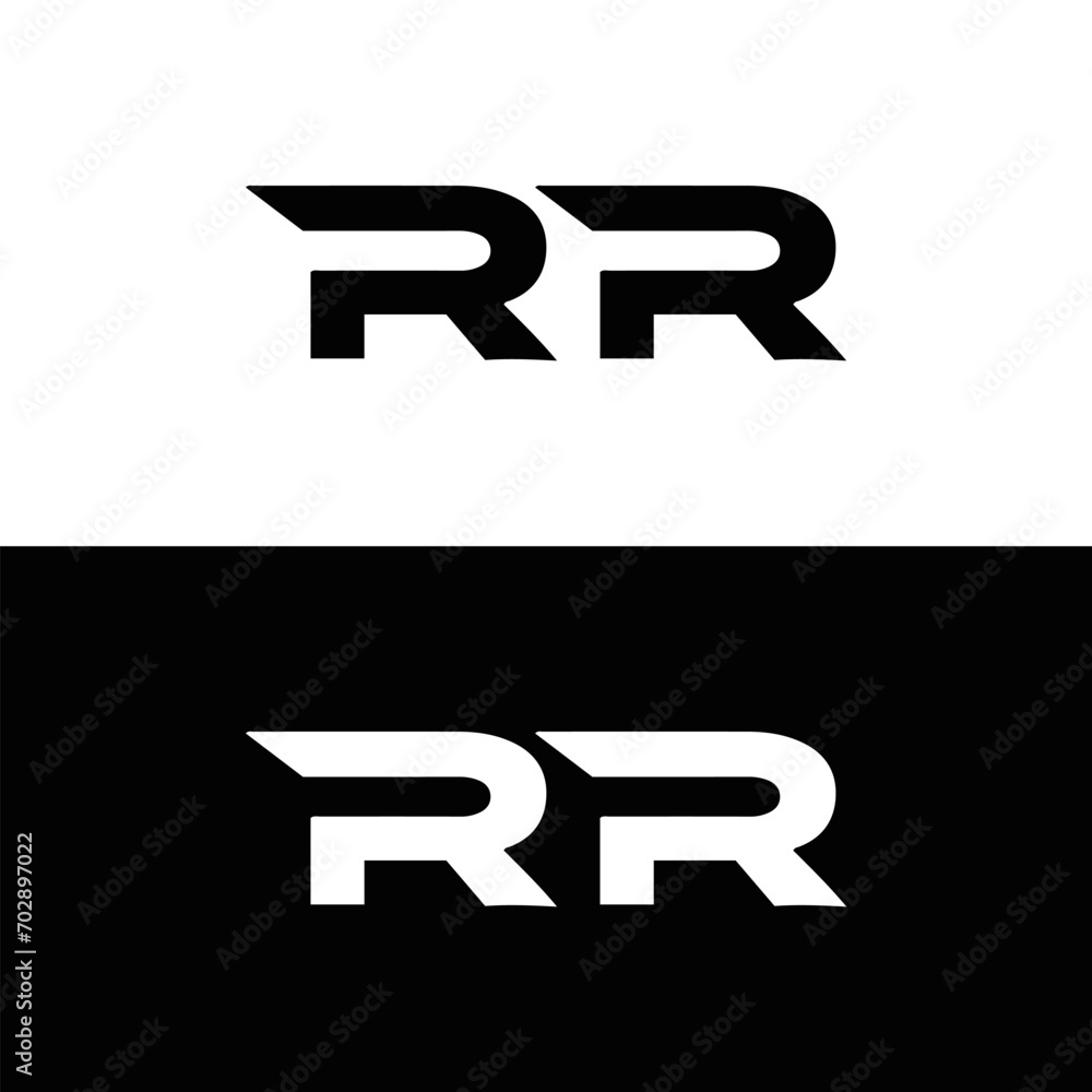RR logo. RR set , R R design. White RR letter. RR, R R letter logo design. Initial letter RR letter logo set, linked circle uppercase monogram logo. R R letter logo vector design.	
