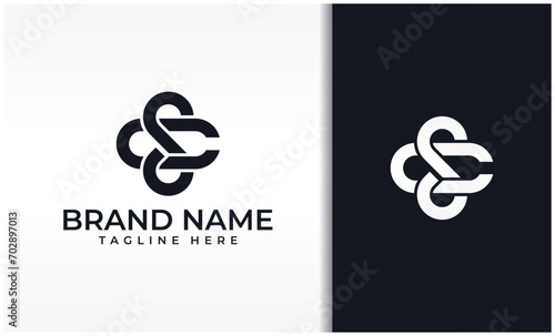 Cutting Edge Logo Letter SC with a combination of flowers and leaves