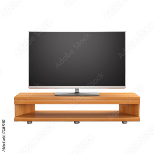 Tv with stand isolated on white or transparent background