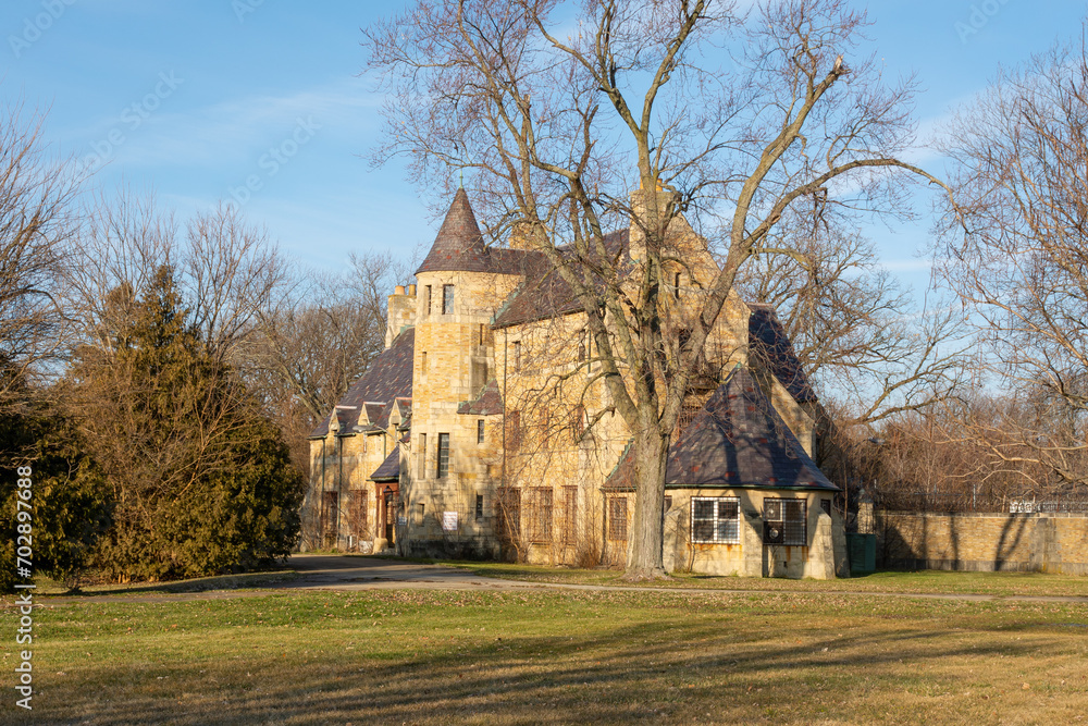 The original administration building for the now closed and abandoned Dwight Correctional Facility.  Dwight, Illinois, USA.