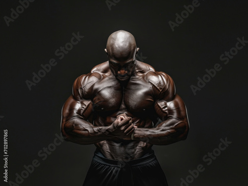 bodybuilder studio portrait 