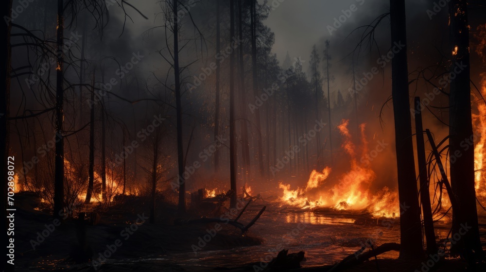 A fire in the forest A fire in the forest